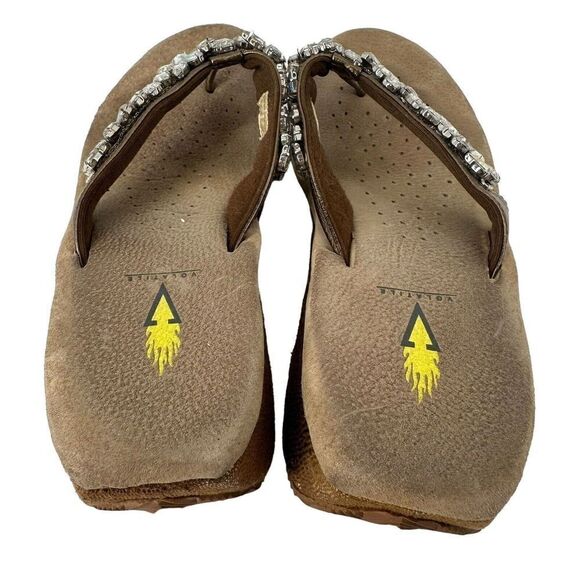 Very Volatile Platform Sandals Jeweled Bronze Metallic Python Womens Size 11 - Picture 6 of 13